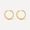 TEXTURED HOOPS MEDIUM OHRRINGE SILBER ICRUSH Gold/Silver