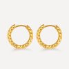 TEXTURED HOOPS SMALL OHRRINGE SILBER ICRUSH Gold/Silver