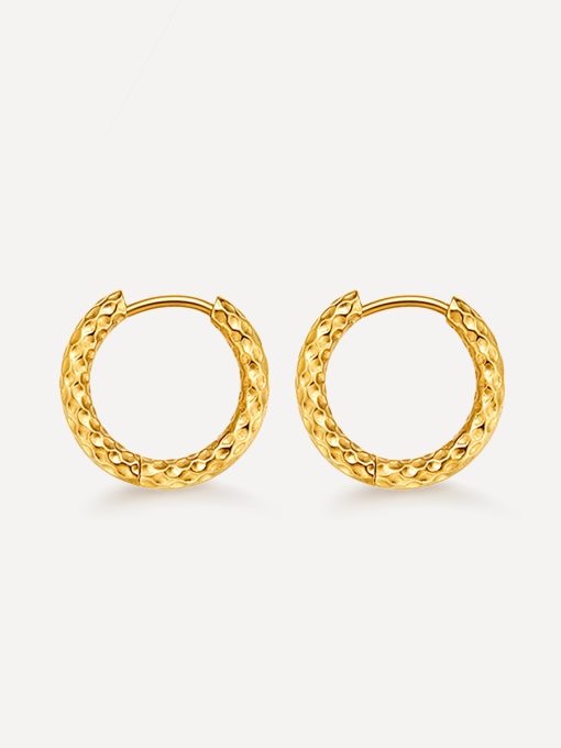TEXTURED HOOPS SMALL OHRRINGE SILBER ICRUSH Gold/Silver