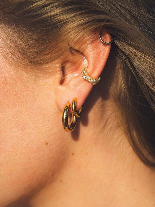 SMOOTH HOOP SMALL OHRRINGE GOLD ICRUSH Gold/Silver