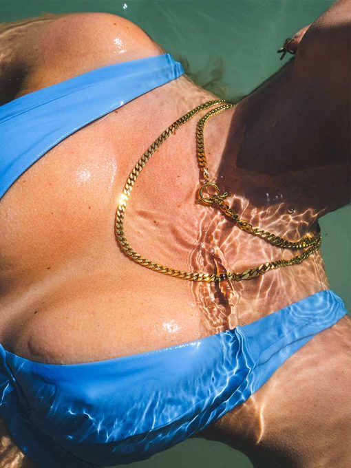 CHUNKY EXTENDED KETTE SILBER ICRUSH Gold/Silver