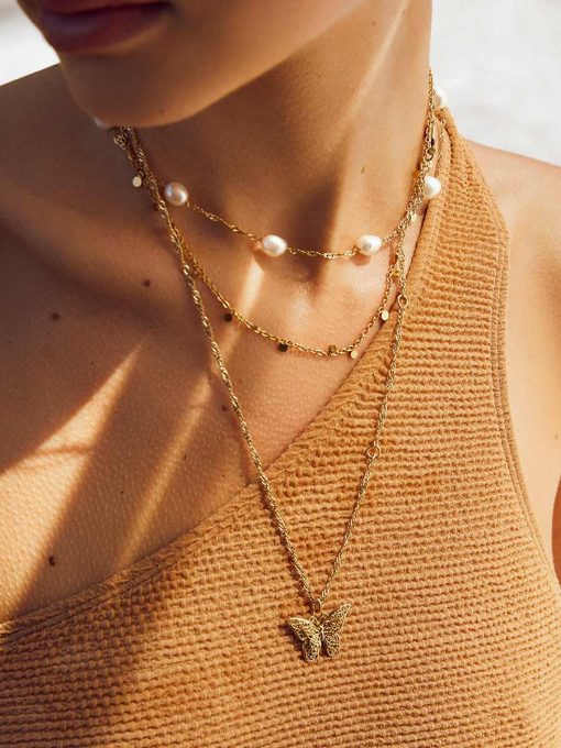 Pearls OT Kette Silber ICRUSH Gold/Silver