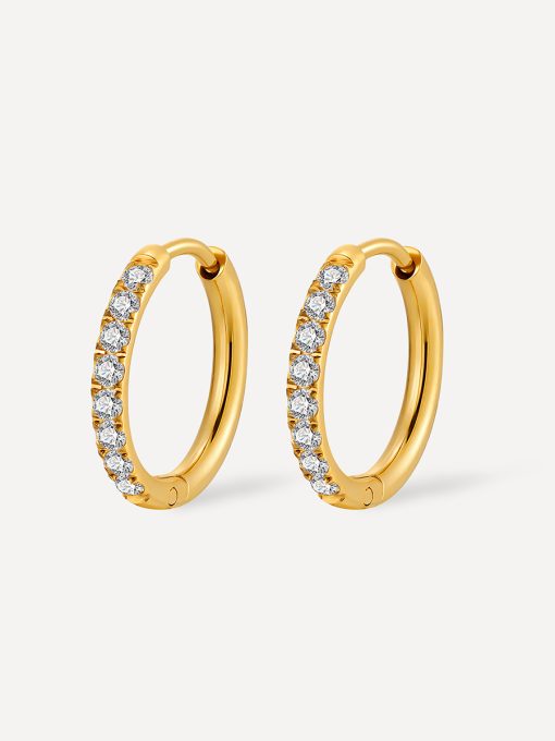 CRYSTALIZED SHINE HOOP Ohrringe Silber ICRUSH CRYSTALIZED SHINE HOOP Ohrringe Silber ICRUSH Gold/Silver