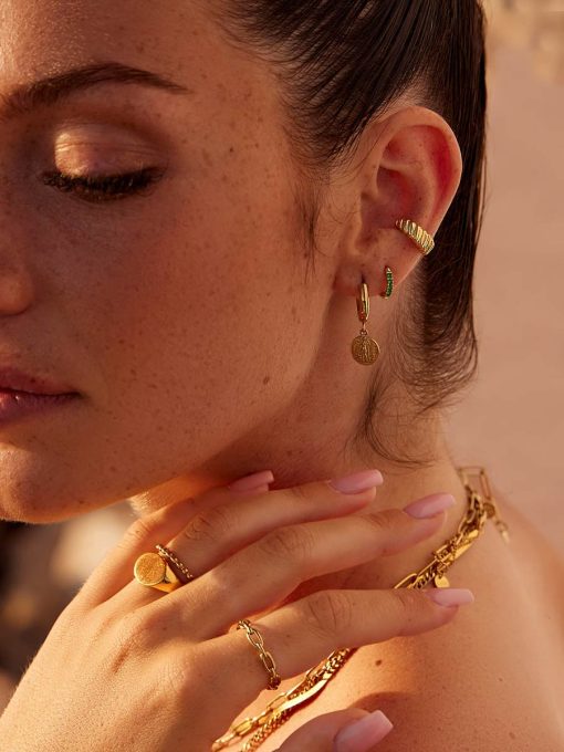 Smooth Curve Ohrringe Silber ICRUSH Gold/Silver