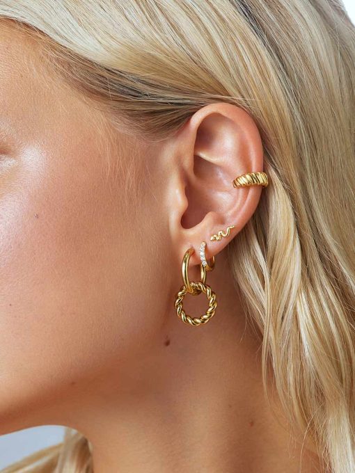 CRYSTALIZED SHINE HOOP SMALL Ohrringe Gold ICRUSH Gold/Silver