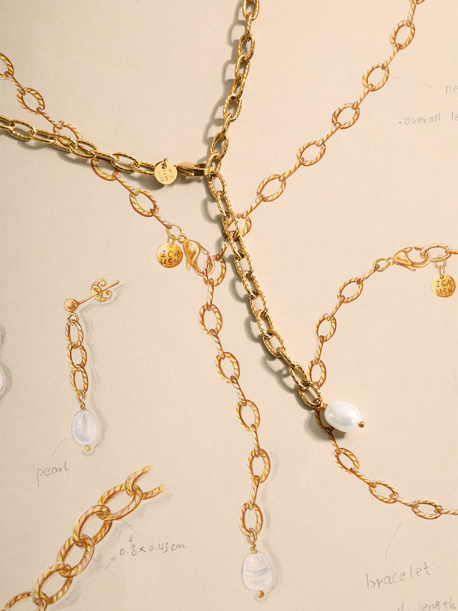 Urban Pearl Kette Gold ICRUSH Gold/Silver