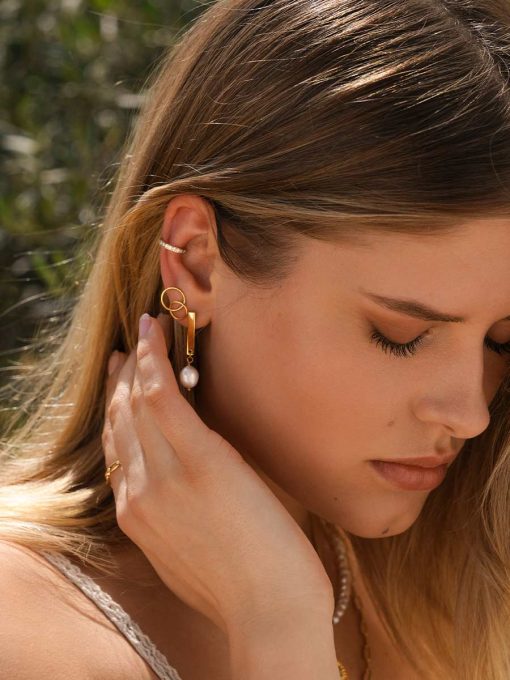 Brave Pearl Ohrringe Silber ICRUSH Gold/Silver