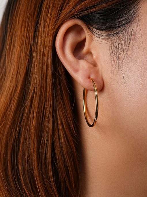 Slim Hoop Large Ohrringe Silber ICRUSH Gold/Silver