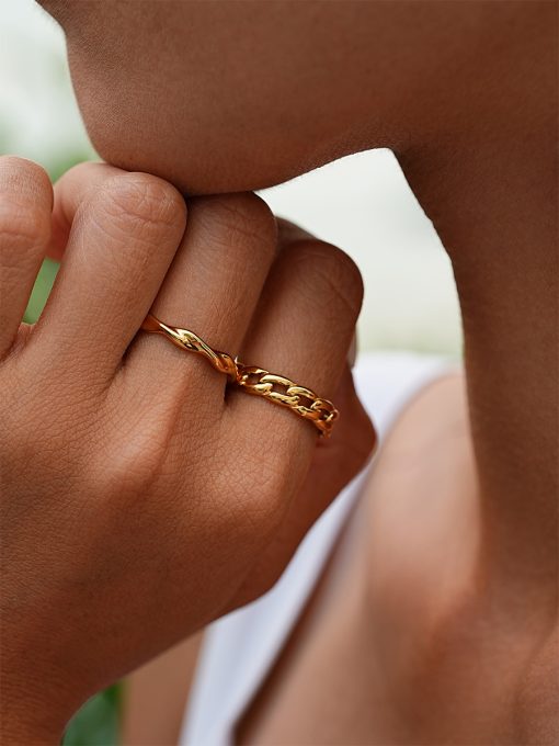 Modern Curve Ring Gold ICRUSH Gold/Silver