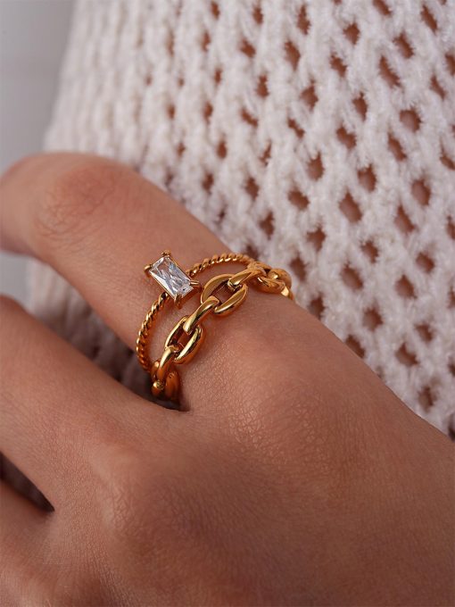 Pure Precious Twist Ring Gold ICRUSH Gold/Silver