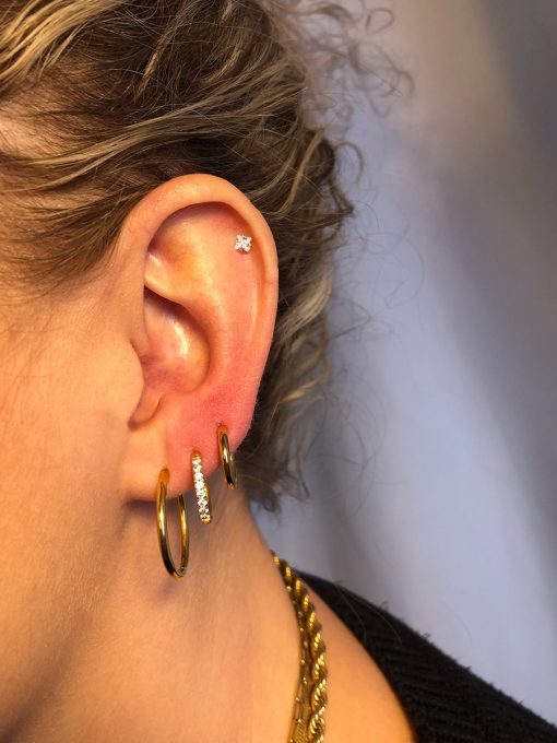 Square Spark Titan Piercing Gold ICRUSH Gold/Silver