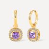Eternal Purple Square Ohrringe Gold ICRUSH Gold/Silver