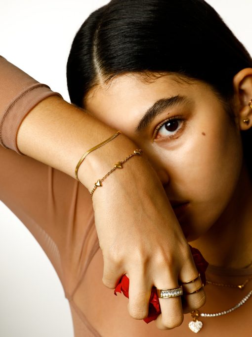 Lovely Heart ARMBAND Gold ICRUSH Gold/Silver