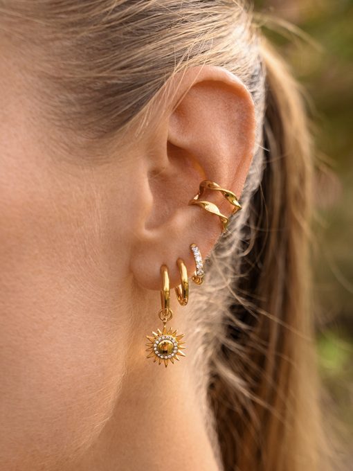 Cluster Glitter Ohrringe Silber ICRUSH Gold/Silver