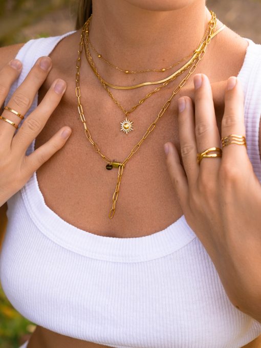 Cluster Glitter Kette Silber ICRUSH Gold/Silver