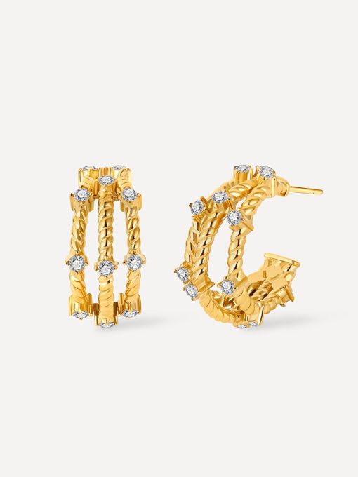 Wonderful World Ohrringe Gold ICRUSH Gold/Silver