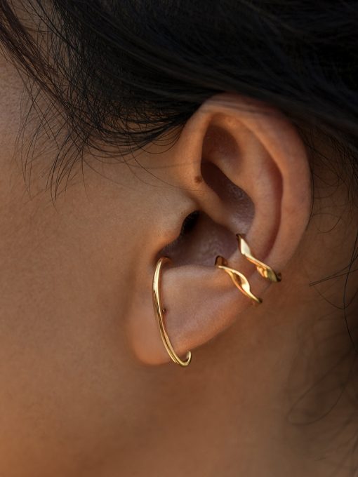 C-Shape Ohrringe Gold ICRUSH Gold/Silver