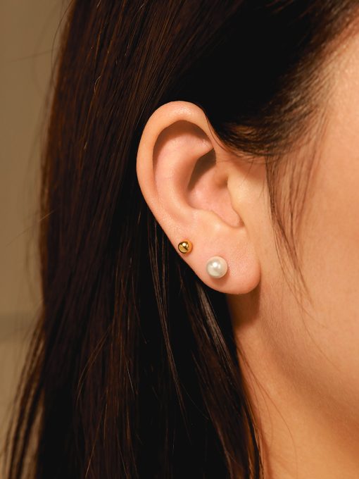 Simple Pearl Ohrringe Gold ICRUSH Gold/Silver