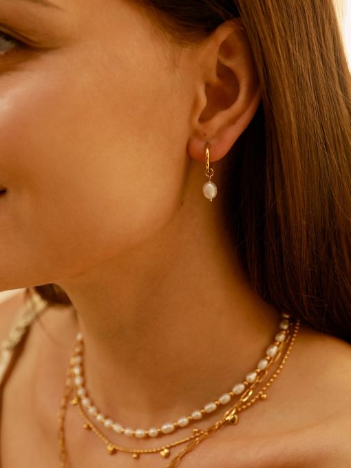 Modern Pearl Small Ohrringe Silber ICRUSH Gold/Silver