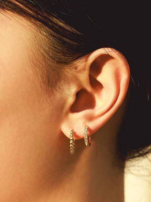 Beaded Hoop Ohrringe Silber ICRUSH Gold/Silver