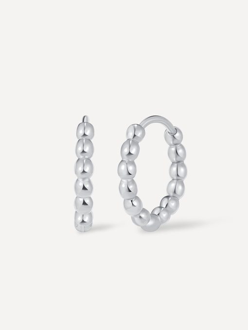 Beaded Hoop Ohrringe Silber ICRUSH Gold/Silver