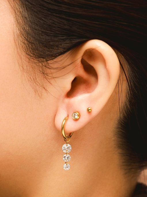 Falling Star Ohrringe Silber ICRUSH Gold/Silver