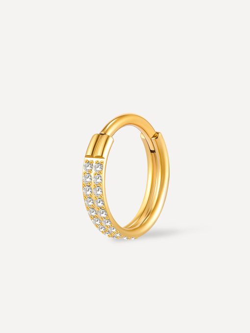 Eternity Glowing Double Hoop Titan Piercing Silber ICRUSH Gold/Silver