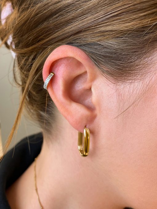 Eternity Glowing Double Hoop Titan Piercing Silber ICRUSH Gold/Silver