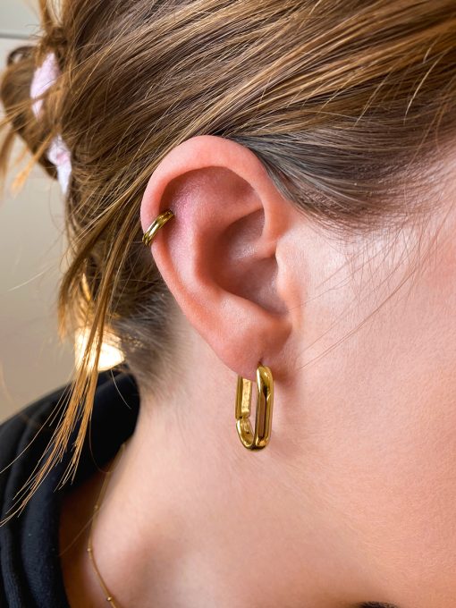 Eternity Plain Gold Double Hoop Titan Piercing Silber ICRUSH Gold/Silver