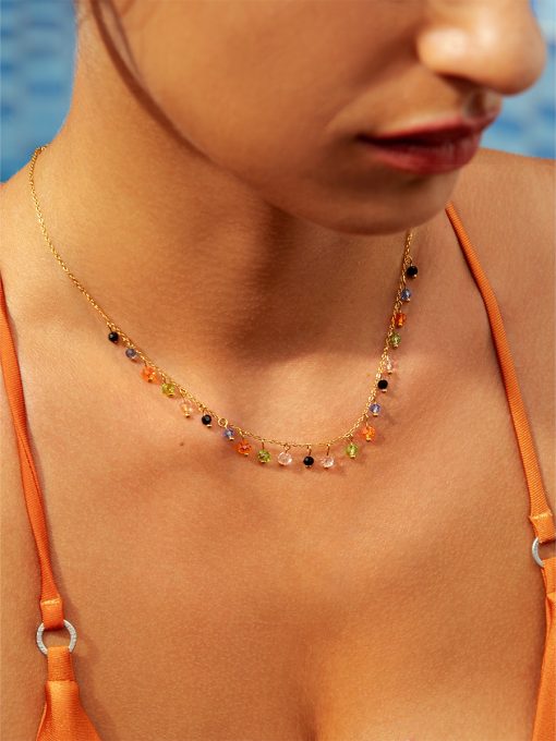 Bunt Stone Kette Gold ICRUSH Gold/Silver