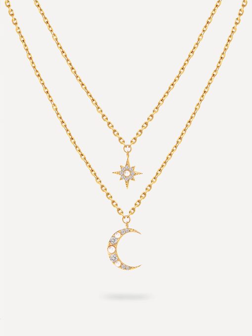 Moon Phase N Star Double Layer Kette Gold ICRUSH Gold/Silver