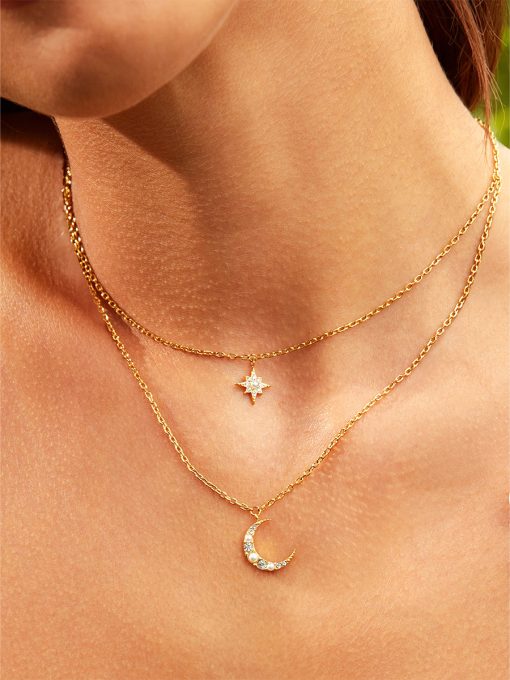 Moon Phase N Star Double Layer Kette Gold ICRUSH Gold/Silver