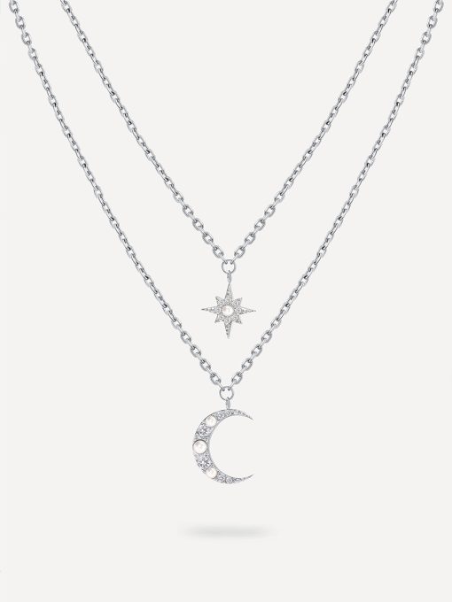 Moon Phase N Star Double Layer Kette Silber ICRUSH Gold/Silver