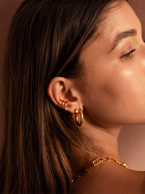 Chunky Oval Ohrringe Gold ICRUSH Gold/Silver