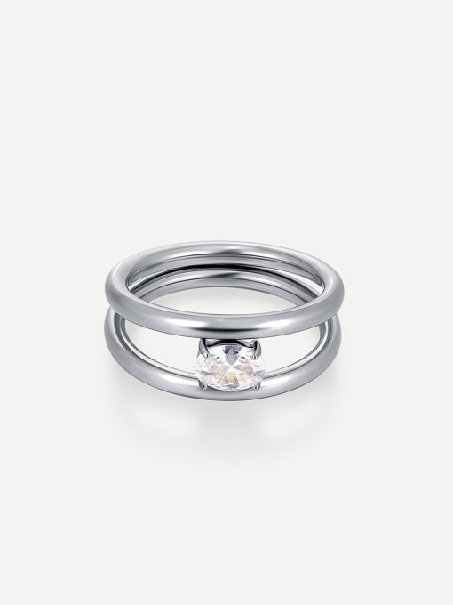 Sea and Sky Double Circular Ring Silber ICRUSH Gold/Silver