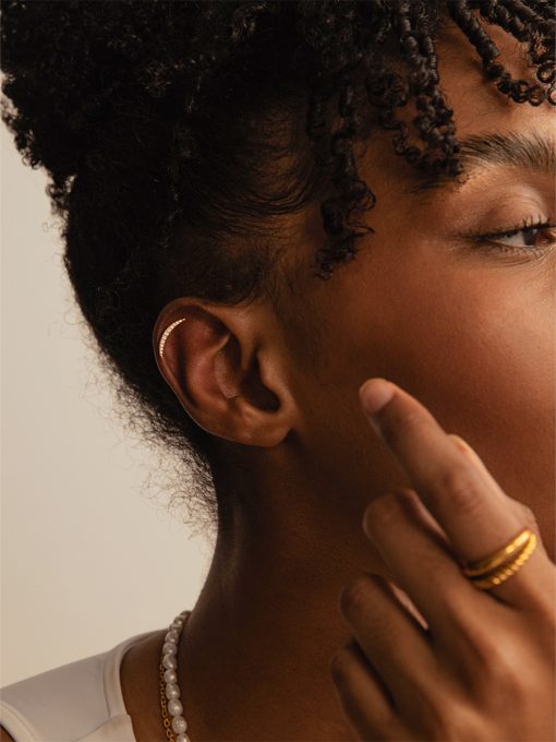 Crescent Moon Titan Piercing Gold ICRUSH Gold/Silver